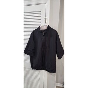 FootJoy DryJoys Mens Black Golf Pullover 1/4 Zip Short Sleeve Jacket Large